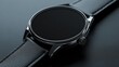 © Vader Stocker - Black Smartwatch with Leather Strap on Dark Background