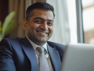 Poster - Businessman Working on Laptop