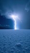 © Anulak - Whiteout conditions with a burst of lightning, bonneville salt flats, frozen terrain, lightning