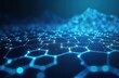 © Vadym - Abstract futuristic tech background with blue hexagons, glowing points. Network connection pattern. Modern design. High resolution graphic. Suitable for presentation, banner, wallpaper. Illustrative