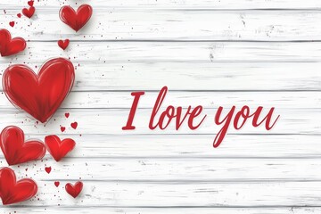 Wall Mural - valentine card with heart