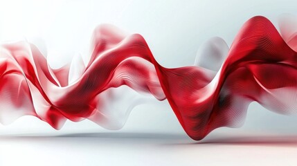 Sticker - Mesmerizing Abstract Waves of Vibrant Red and Pink Fluid Gradients with Smooth Flowing Curves and Dynamic Movement