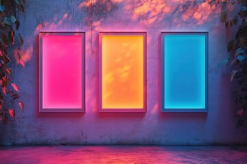 Poster - Social media post layout featuring vibrant gradient backgrounds in an artistic setting