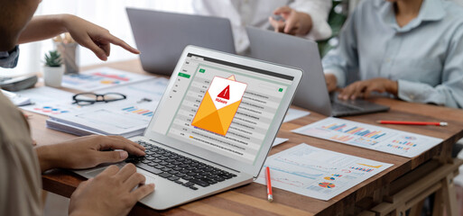 Leinwandbilder - Cyber attacking concept. Malware alert showing on computer screen display scam and threat detection on computer system or online server to be removed brisk.
