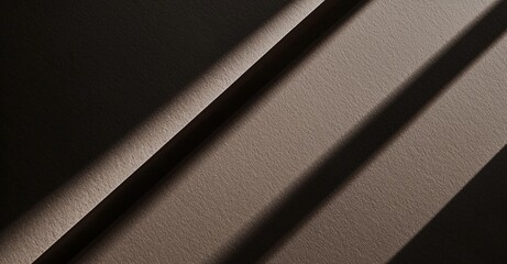 Wall Mural - diagonal light beams creating abstract shapes on textured brown paper, highlighting a captivating in