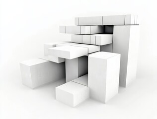 Wall Mural - exploration of geometric shapes through abstract 3d square designs.