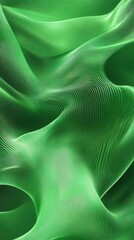 Wall Mural - Abstract Green Wave Pattern - Digital Art