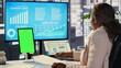 © DC Studio - Female general manager working with isolated copy space on her tablet, working on financial planning with data analytics on laptop. Developing a strategy to increase funding for success. Camera A.