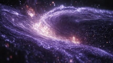 Wall Mural - a mesmerizing digital cosmos scene with swirling galaxies, nebulae, and star clusters in deep purple