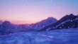 © Jelena - a serene winter twilight scene with crystalline snowflakes dancing through crisp mountain air, ethereal blue-violet atmosphere, cinematic wide shot, volumetric lighting