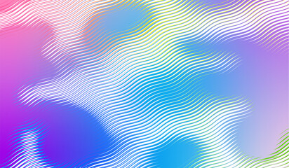 Wall Mural - Abstract Background with Gradient and Stripes. Vector Blue Fluid Shapes and Lines. Wavy and Blurry Texture.