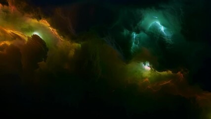 Wall Mural - a dark stormy clouds with lightning bolts background