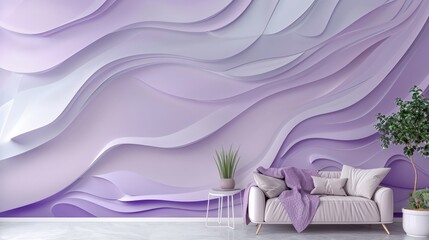 Wall Mural - lavender wave wall decor
