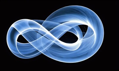 Aufkleber - Blue infinity symbol, swirling, dark background, abstract design, website