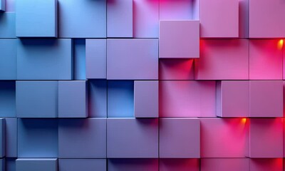Aufkleber - Abstract glowing cube wall texture background