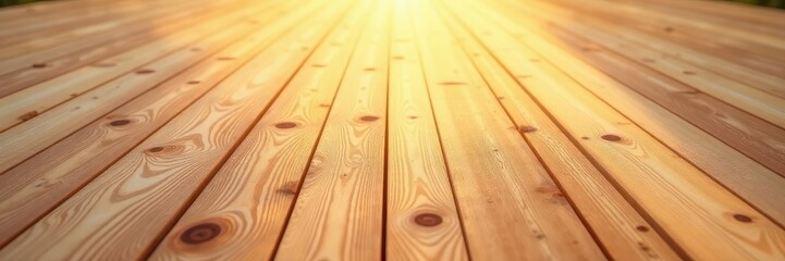 Wall Mural - Radiant, sun-bleached pine planks, warm grain , detail, rough