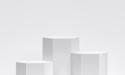 Wall Mural - white product display podium in studio room, for display presentation