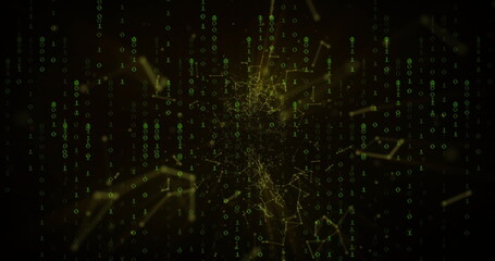 Image of network of connections over binary coding