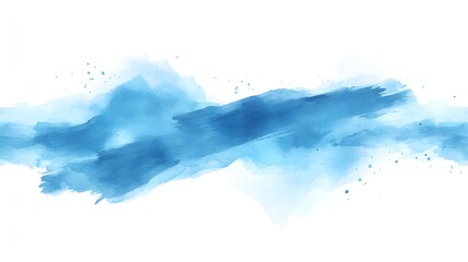 Fototapete - Abstract Blue Watercolor Wash Background Design