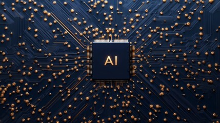 AI processor on circuit board; technology background
