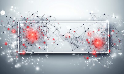 Wall Mural - minimalistic gray and red squares. an abstract, corporate technology design. a futuristic geometric 