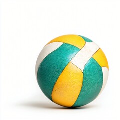 Wall Mural - Used volleyball, studio shot, white background, sport