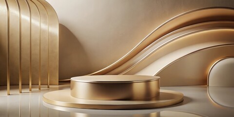 Wall Mural - abstract gold and beige architectural background