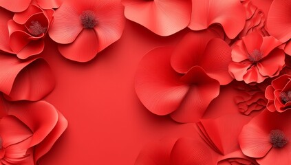 Wall Mural - red abstract background with a contemporary design, featuring flowing wavy curves