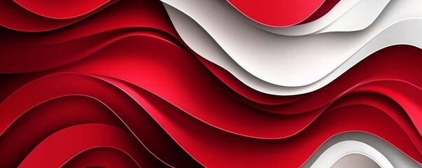 Wall Mural - an abstract red background with wave-like curves, ideal for modern corporate concepts