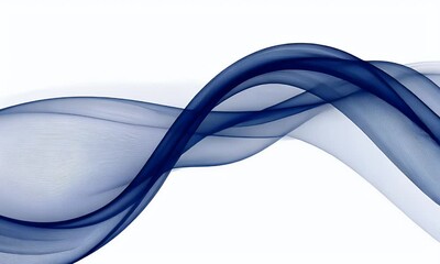 Aufkleber - Abstract Blue Waves Flowing, White Background, Design Element