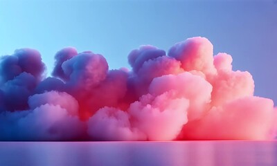 Poster - Pink, purple cloudscape; studio backdrop, vibrant; design element