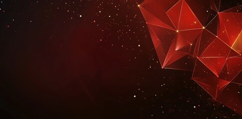 Wall Mural - an elegant abstract backdrop in red and black, with a rich, dark red base adorned with wavy lines