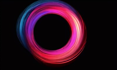 Poster - Abstract swirling light circle, dark background, design element