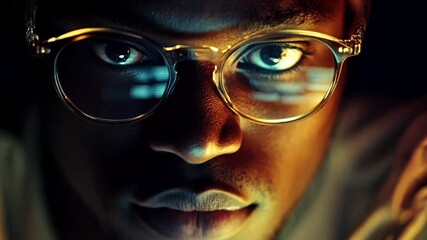 Man looking at a computer monitor