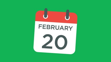 Wall Mural - calendar - February 20 icon illustration isolated vector sign symbol