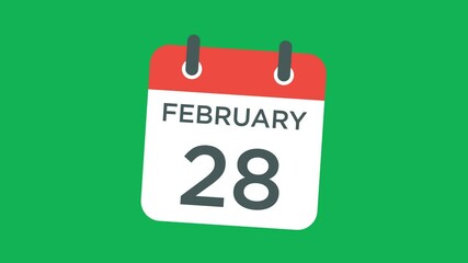 Wall Mural - calendar - February 28 icon illustration isolated vector sign symbol