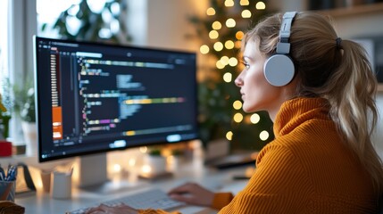 late night coding sessions in a cozy home office atmosphere