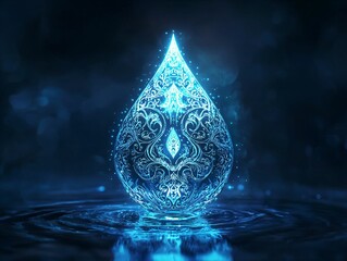 Wall Mural - Water Drop Ornament