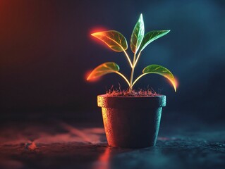 Sticker - Neon Plant Growth