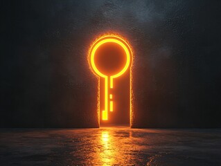 Wall Mural - Neon Keyhole