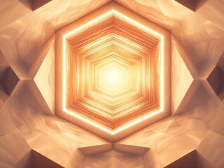 Poster - Golden Hexagon Tunnel