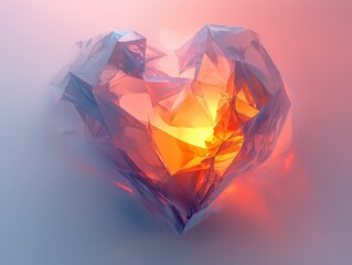 Wall Mural - Crystal Heart Glow