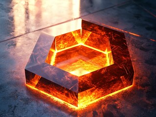 Sticker - Glowing Hexagon