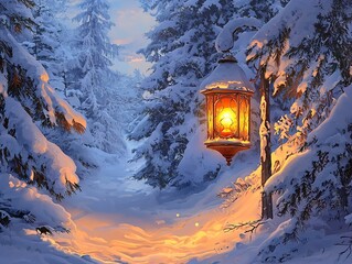 Poster - Winter Lantern Glow