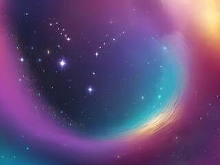 Wall Mural - A vibrant cosmic scene showcases a blend of swirling purples, blues, and reds. Bright stars twinkle against the colorful, ethereal backdrop, creating a sense of depth and wonder.