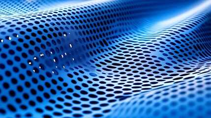 Abstract Blue Perforated Surface Wave Pattern