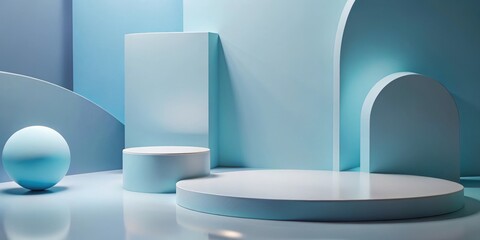 Wall Mural - abstract blue geometric background