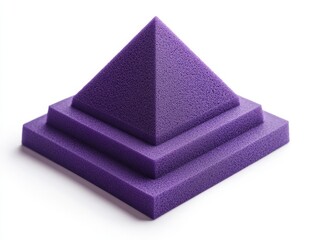Leinwandbilder - Purple pyramid shape on layered square base, isolated on white.