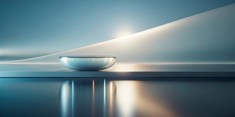 Wall Mural - abstract metallic bowl on reflective surface