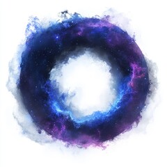 Wall Mural - Cosmic nebula ring, vibrant purple and blue hues, space background, celestial swirl.